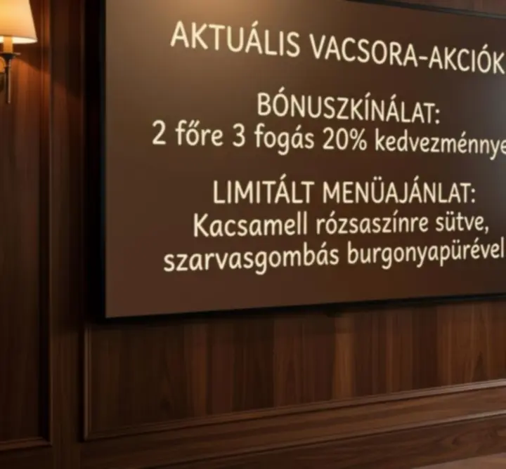 Ajánlatfal – gasztronómiai kedvezmények és vacsoracsomagok vizuális megjelenítése