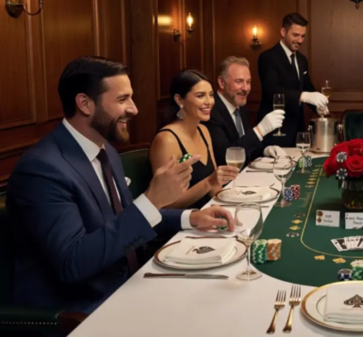 Privát rendezvény egy elegáns étterem-póker teremben