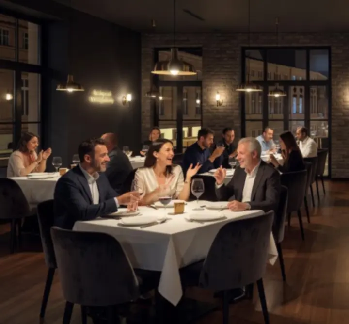 Modern budapesti étterem és pókerterem hangulatos belső tere